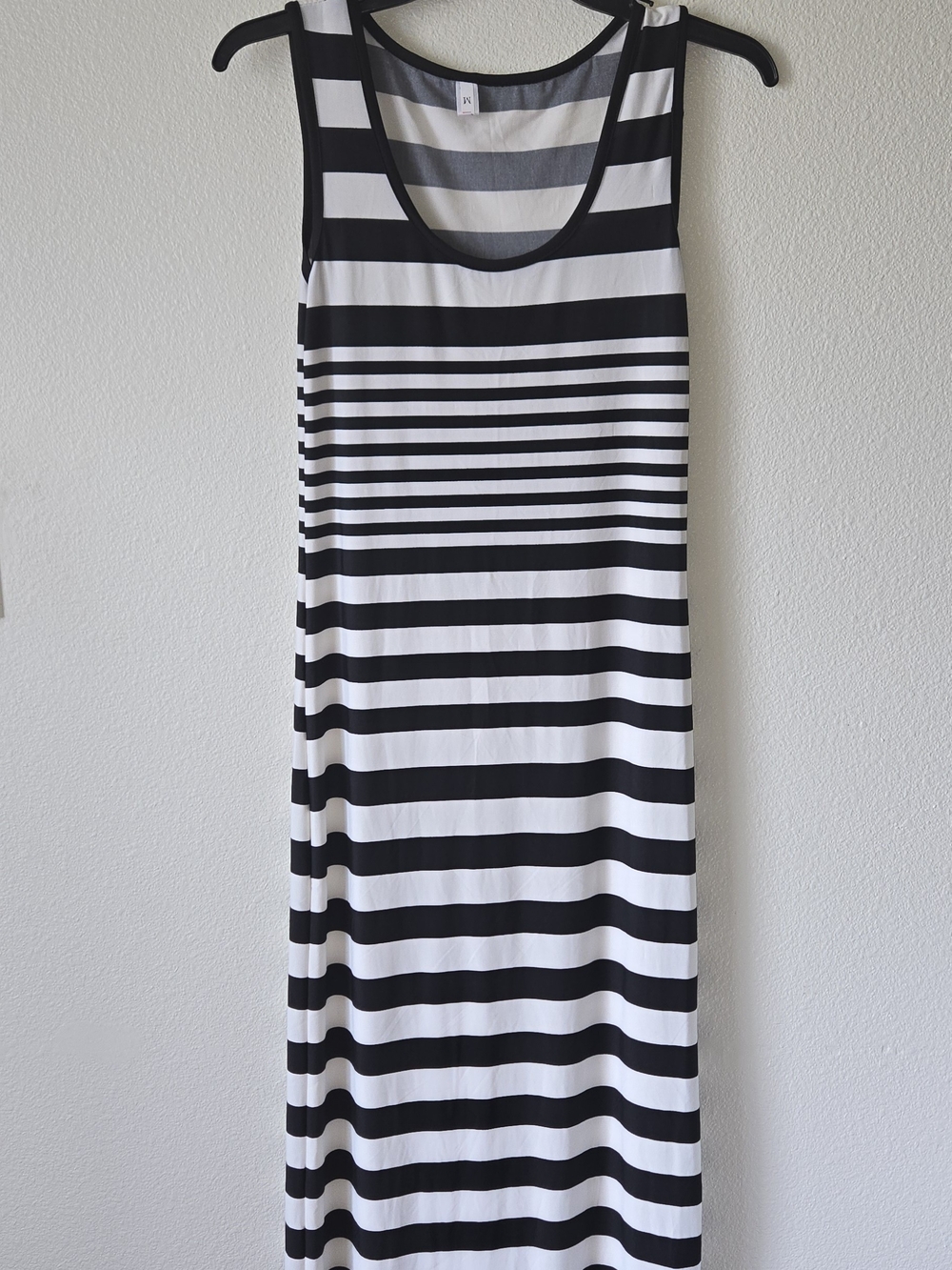 Black & White Striped Sleeveless Maxi Dress